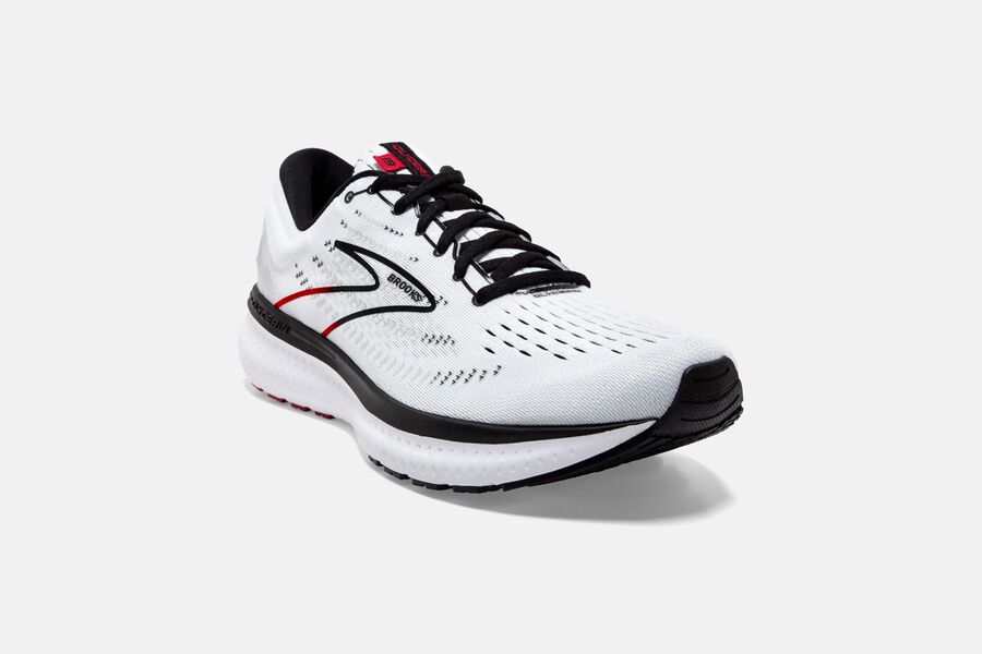 Brooks Glycerin 19 Road Löparskor Herr - Vita/Svarta/Röda - 9042-YVOFX